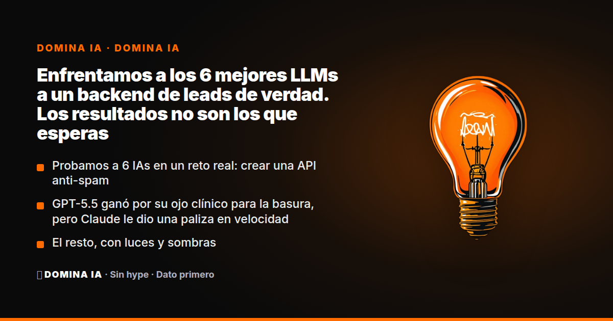 Portada del artículo: Enfrentamos a los 6 mejores LLMs a un backend de leads de verdad. Los resultados no son los que esperas