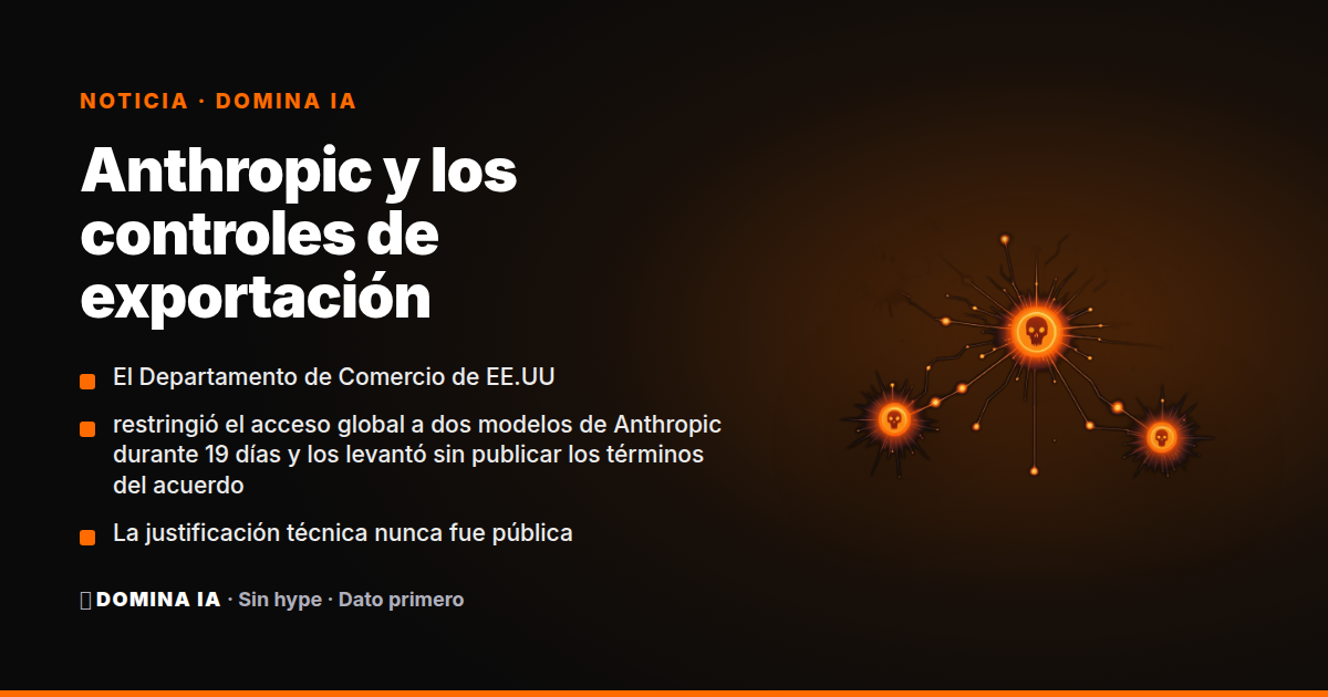 Portada del artículo: Anthropic y los controles de exportación: 19 días de restricciones sin explicación y el levantamiento que huele a rendición
