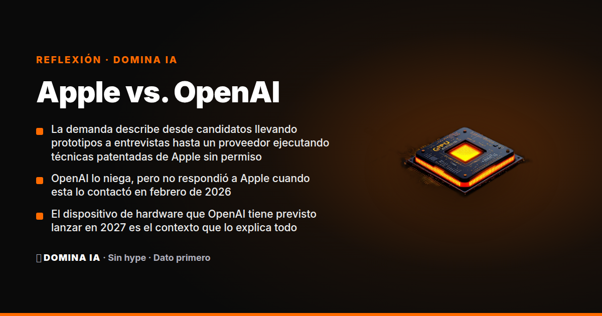 Portada del artículo: Apple vs. OpenAI: no es un robo de archivos, es espionaje industrial de hardware