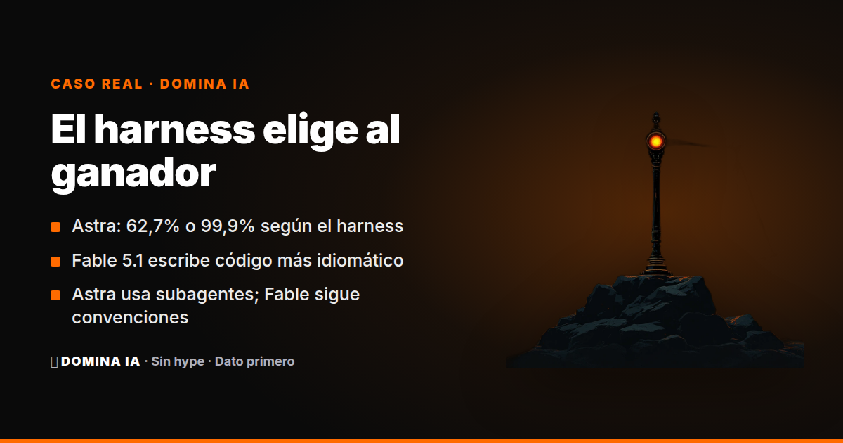Portada del artículo: Astra vs Fable 5.1: 62,7% o 99,9%, según el harness