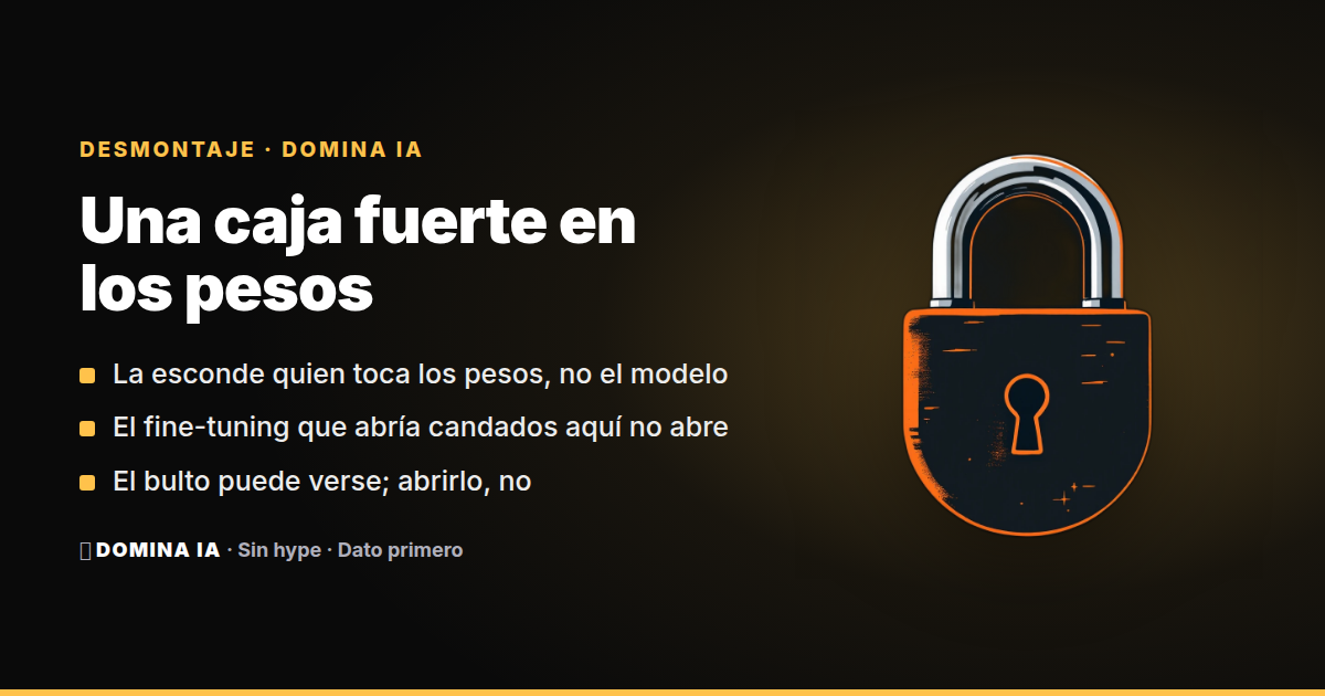 Portada del artículo: Capacidades ocultas en la IA: las cifra quien toca los pesos y tu auditoría no las abre
