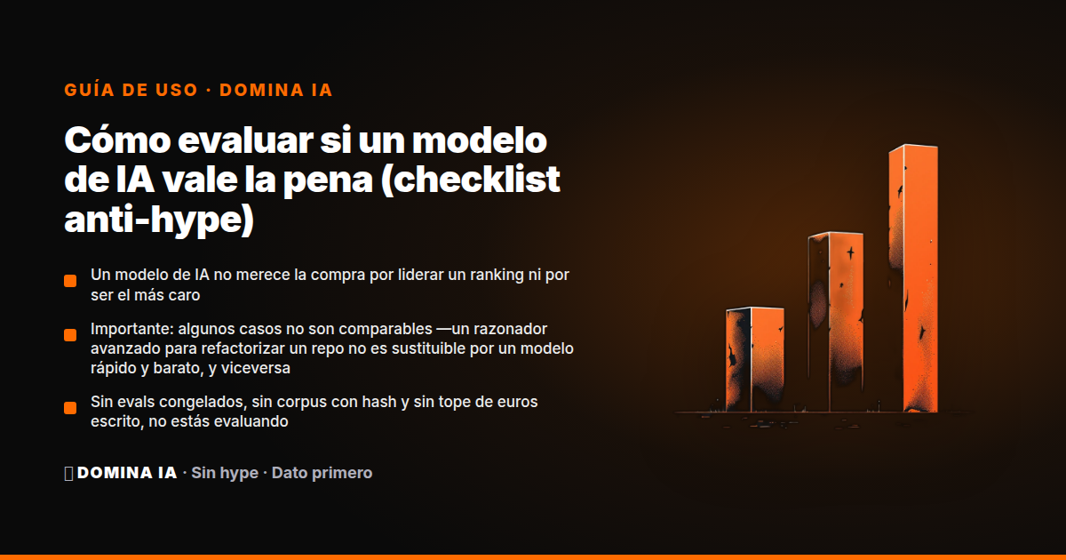 Portada del artículo: Cómo evaluar si un modelo de IA vale la pena (checklist anti-hype)