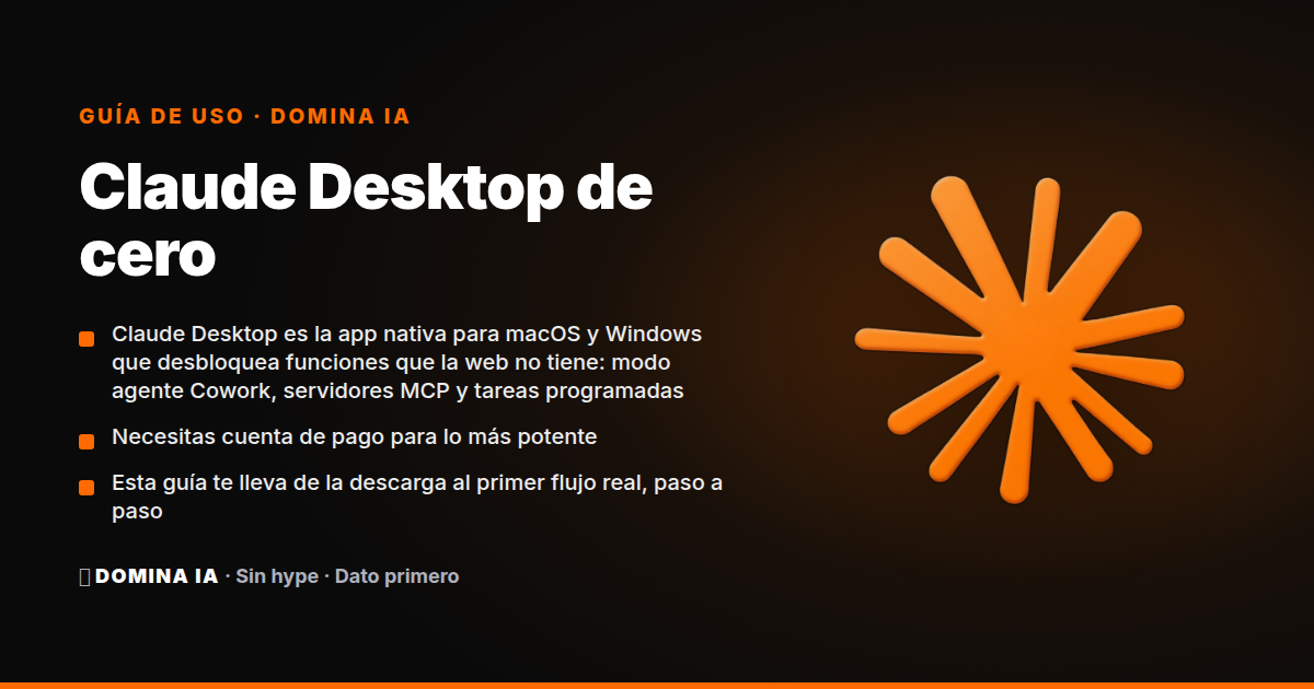 Portada del artículo: Claude Desktop de cero: instala, configura y empieza a usarlo en 10 minutos