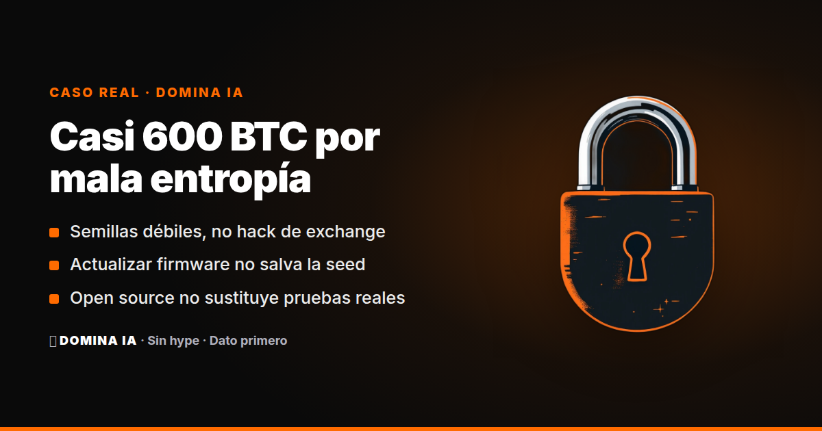 Portada del artículo: Coldcard y casi 600 BTC: el fallo de firmware que no era un hackeo de exchange
