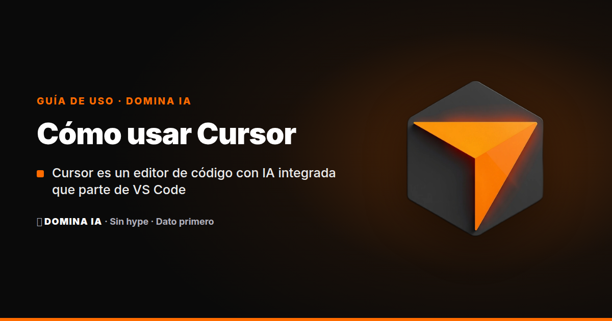 Portada del artículo: Cómo usar Cursor: guía completa para tu primer día con el editor IA
