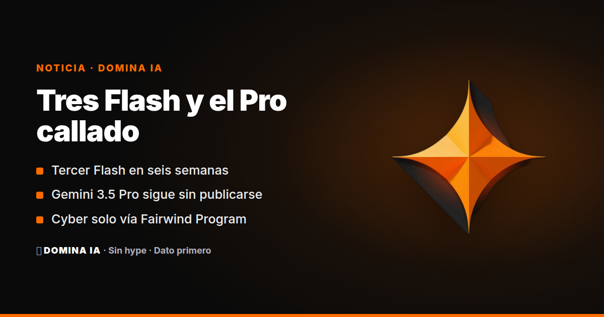 Portada del artículo: Gemini 3.8 Flash: tres modelos en seis semanas y el Pro no aparece