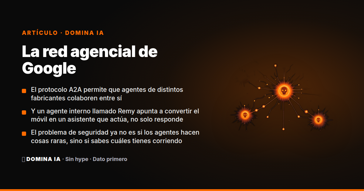 Portada del artículo: La red agencial de Google: cómo Gemini Enterprise, A2A y los agentes de seguridad cambian tu stack de IT