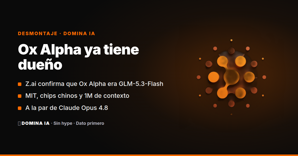 Portada del artículo: GLM-5.3-Flash: Z.ai confirma que era Ox Alpha y nuestras pistas acertaron