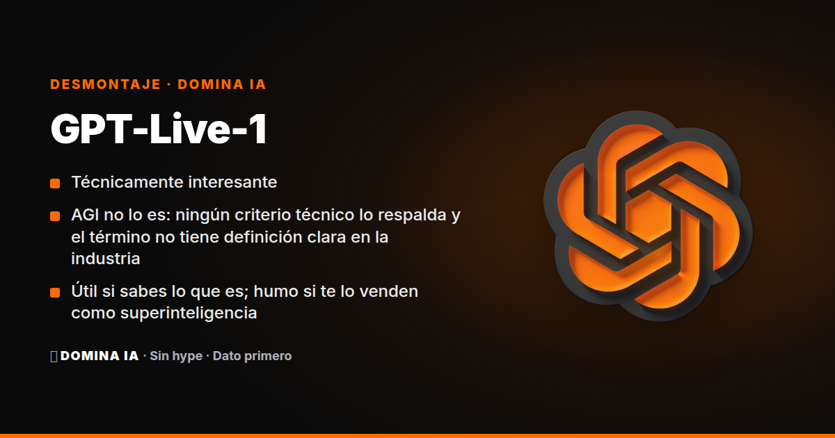 Portada del artículo: GPT-Live-1: qué hace de verdad, qué vende y por qué AGI no significa lo que el marketing quiere que creas