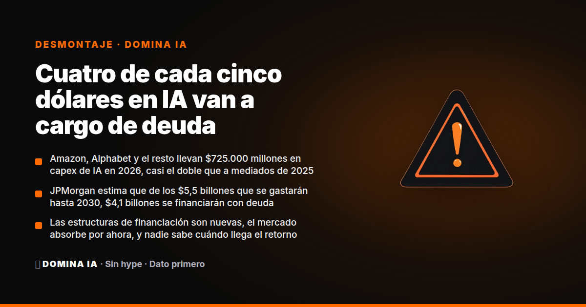 Portada del artículo: Cuatro de cada cinco dólares en IA van a cargo de deuda: el problema que el Cuñado no te cuenta
