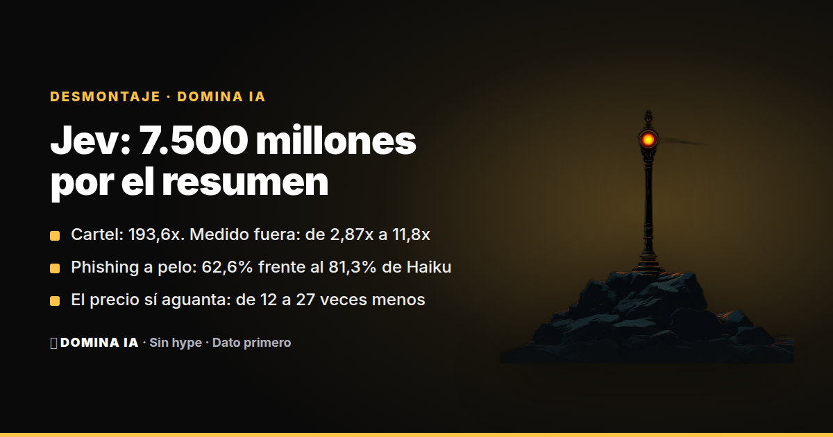 Portada del artículo: Jev, 7.500 millones después: fuera de casa rinde como un LLM de gama media, a precio de saldo