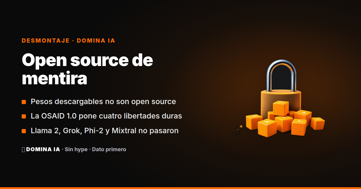 Portada del artículo: Licencias 'abiertas' de IA que no son open source: la trampa del openwashing
