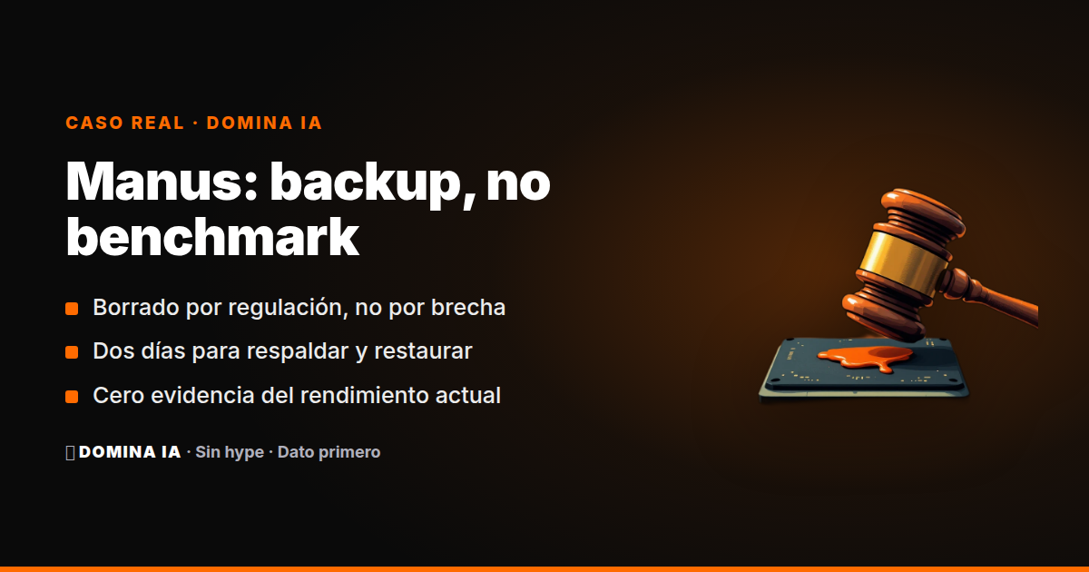 Portada del artículo: Manus se separa de Meta: dos días de backup y cero prueba del agente