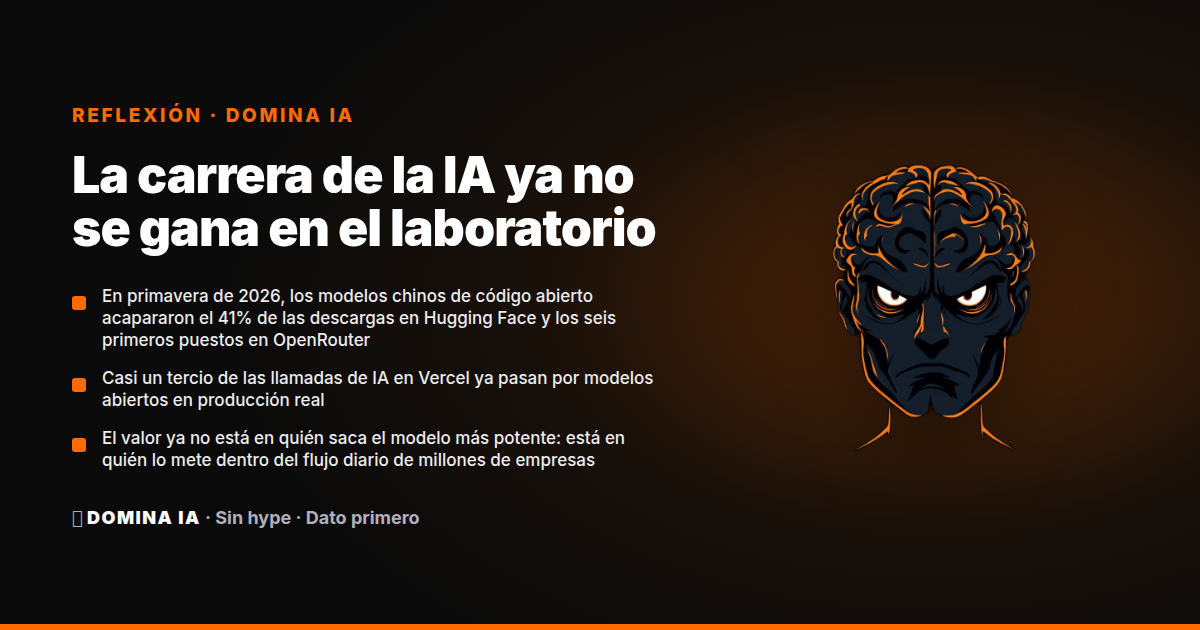 Portada del artículo: La carrera de la IA ya no se gana en el laboratorio: los modelos abiertos chinos copan el 41% de Hugging Face