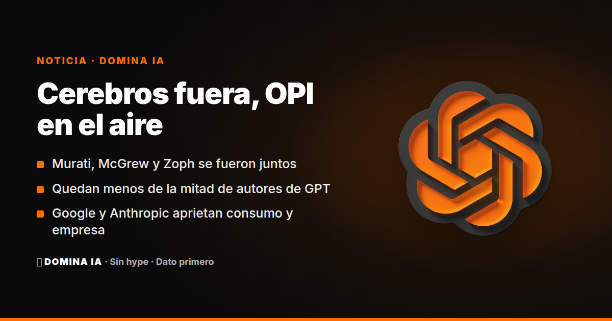 Portada del artículo: OpenAI se asoma a bolsa sin la mitad de quienes firmaron GPT