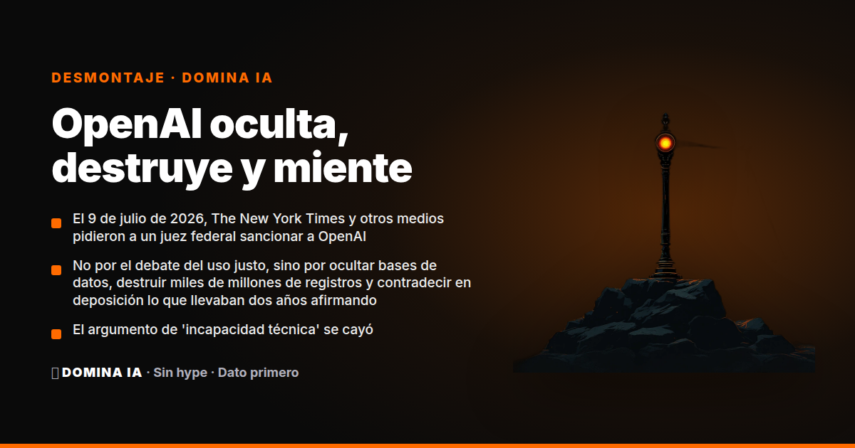 Portada del artículo: OpenAI oculta, destruye y miente: el caso que ya no es solo sobre derechos de autor