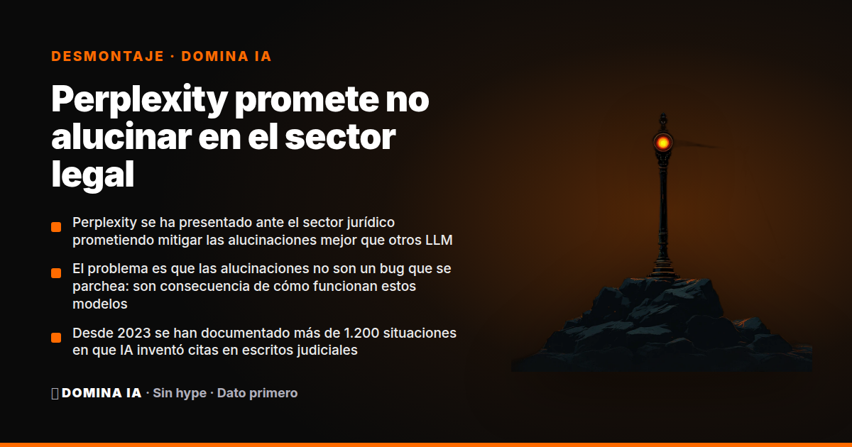 Portada del artículo: Perplexity promete no alucinar en el sector legal: ¿marketing o realidad?