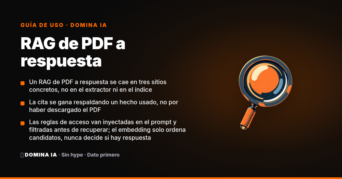 Portada del artículo: RAG de PDF a respuesta: el pipeline completo y las 3 trampas que lo rompen