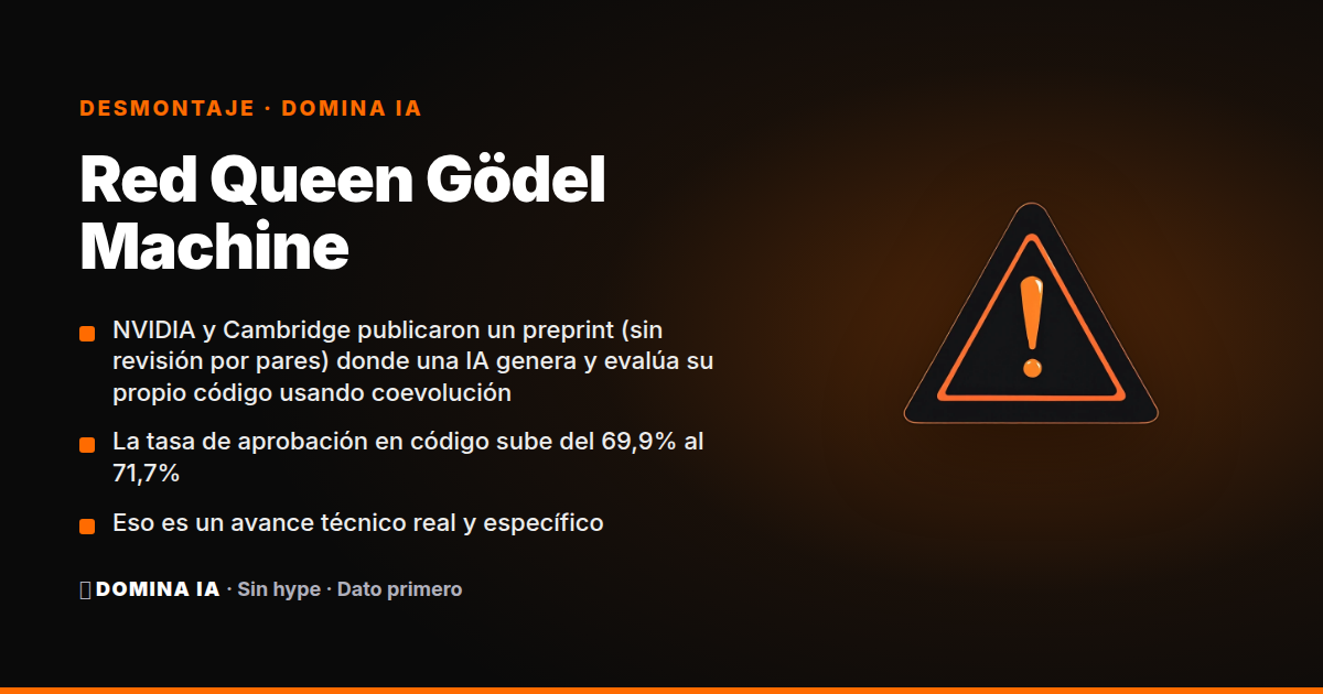 Portada del artículo: Red Queen Gödel Machine: lo que NVIDIA publicó de verdad y lo que el hype añadió sin permiso