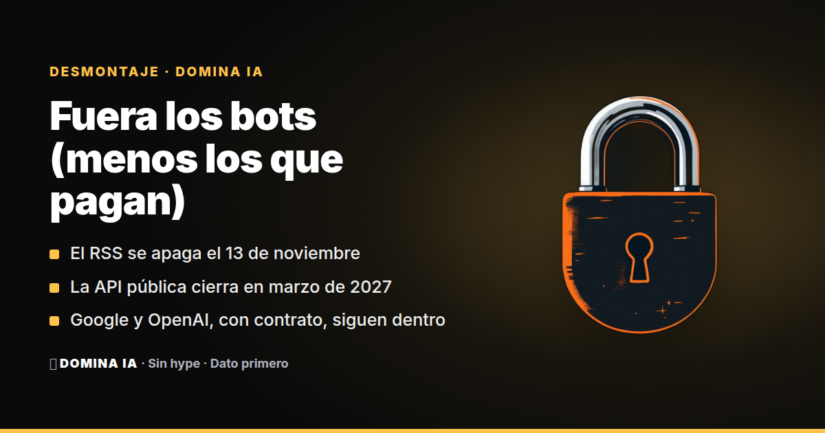 Portada del artículo: Reddit cierra el RSS el 13 de noviembre y la API pública en marzo: fuera los bots, menos los que pagan