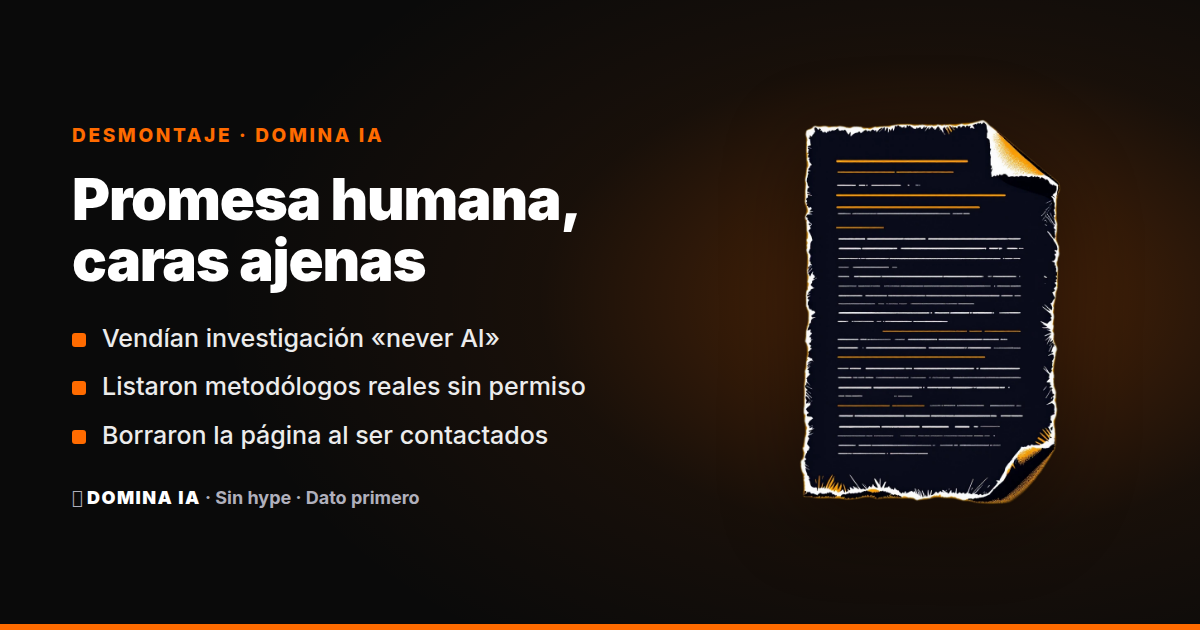 Portada del artículo: Research Gold prometía investigación médica "100% humana": usó caras reales sin permiso