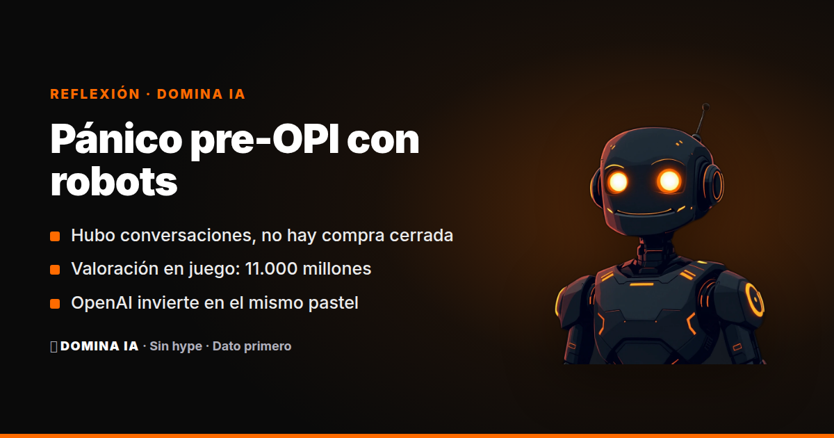 Portada del artículo: El rumor Anthropic–Physical Intelligence no va de robots: va de pánico pre-OPI