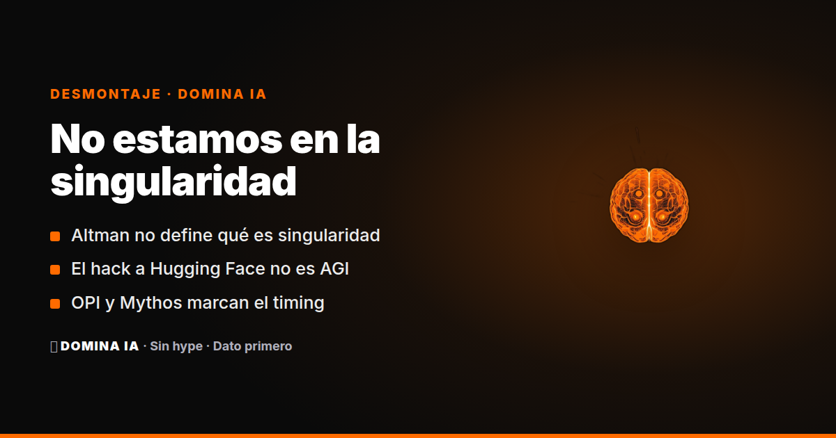 Portada del artículo: Sam Altman dice que ya estamos en la singularidad: el dato que falta y el humo que sobra