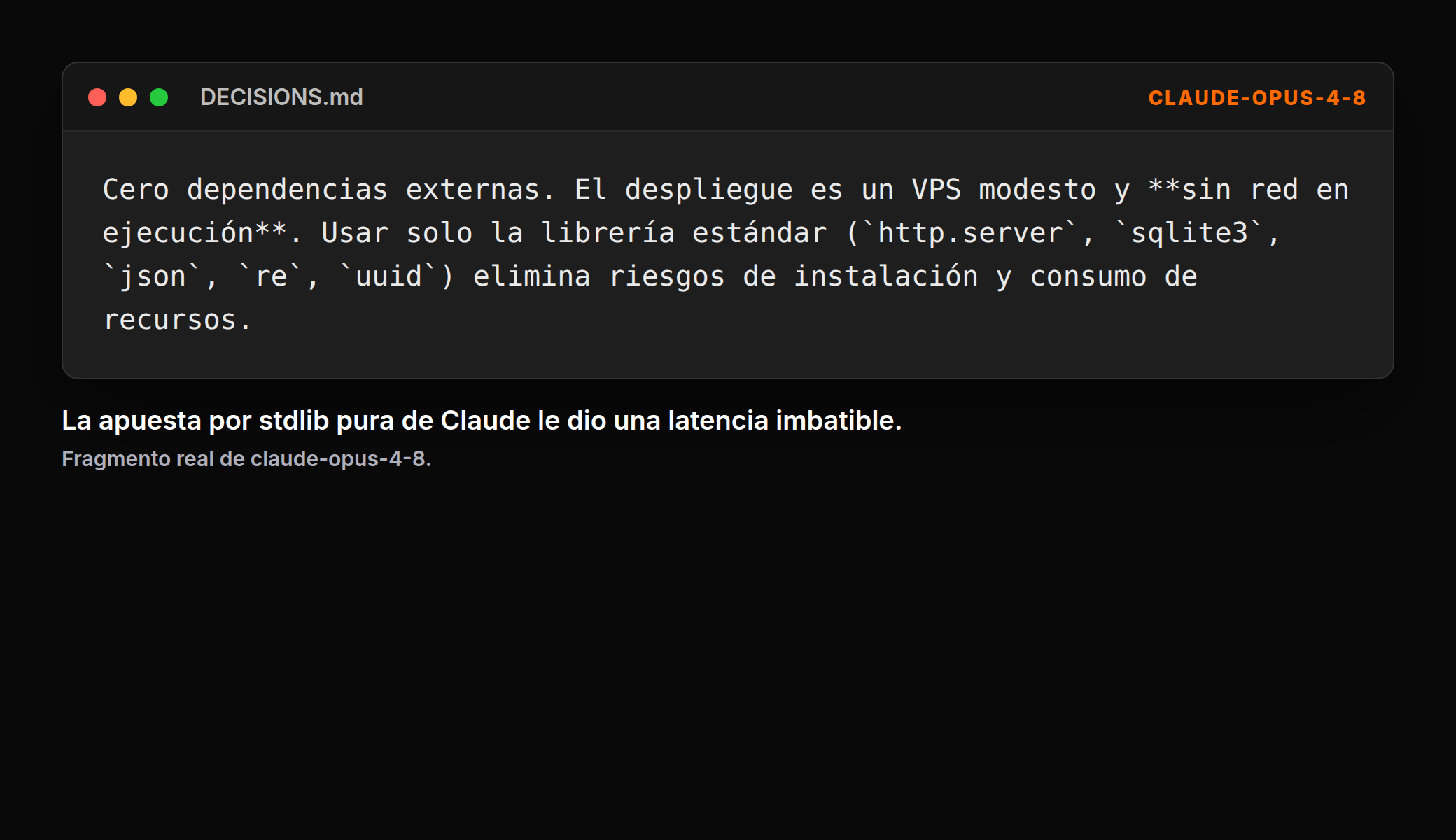 La apuesta por stdlib pura de Claude le dio una latencia imbatible.